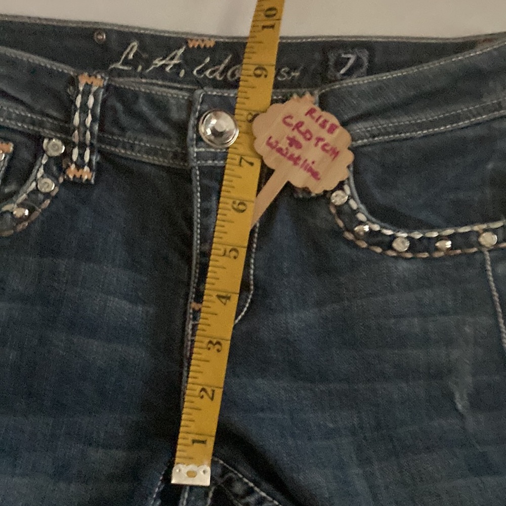 LA Idol USA Jeans size 7 W 30 L 34 (per label) blue denim 97% cotton 3% Elastin - Picture 10 of 15